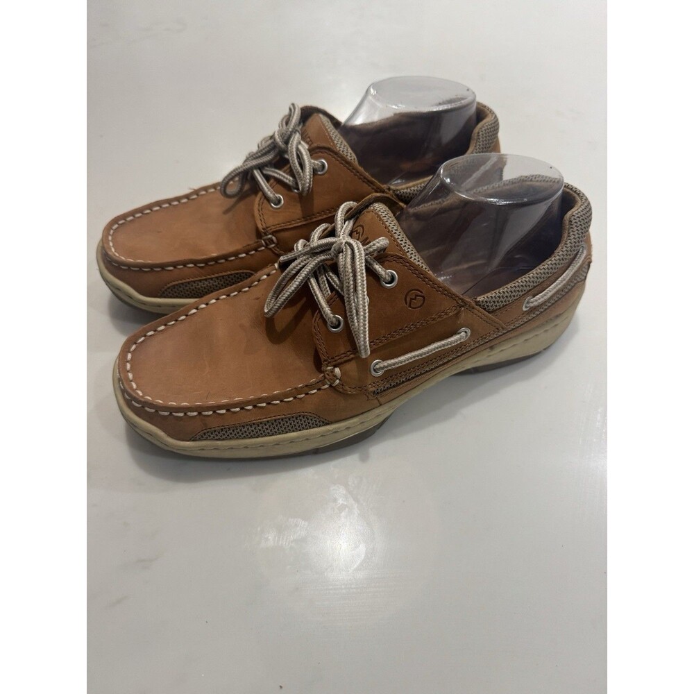 Magellan Outdoors Leather Boat Shoes Mens Brown Laguna Madre Size 9D